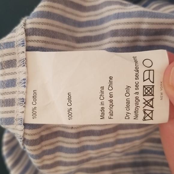 💕DEREK LAM💕 Blue Pin Stripe Shirtdress ~ Blue White 40 EUC Minimalist Chic - Picture 13 of 13